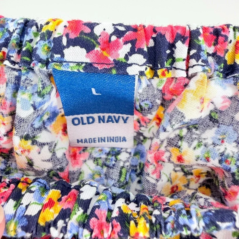 Old‎ Navy Lightweight Floral Print Puff Sleeve Cotton Babydoll Cottagecore Top L